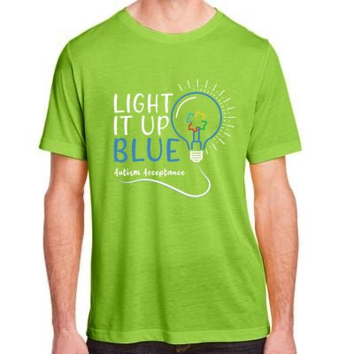 Acceptance April Light Bulb Blue For Autism Awareness Cute Gift Adult ChromaSoft Performance T-Shirt