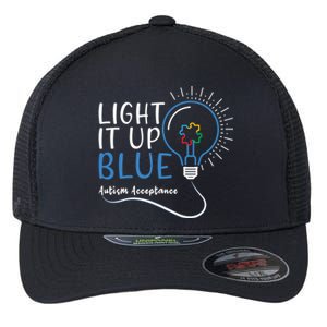 Acceptance April Light Bulb Blue For Autism Awareness Cute Gift Flexfit Unipanel Trucker Cap