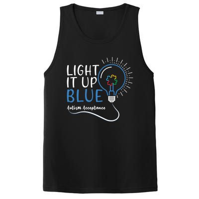 Acceptance April Light Bulb Blue For Autism Awareness Cute Gift PosiCharge Competitor Tank