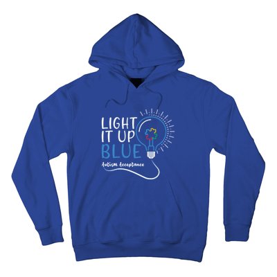 Acceptance April Light Bulb Blue For Autism Awareness Cute Gift Hoodie