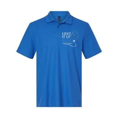 Acceptance April Light Bulb Blue For Autism Awareness Cute Gift Softstyle Adult Sport Polo