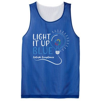 Acceptance April Light Bulb Blue For Autism Awareness Cute Gift Mesh Reversible Basketball Jersey Tank