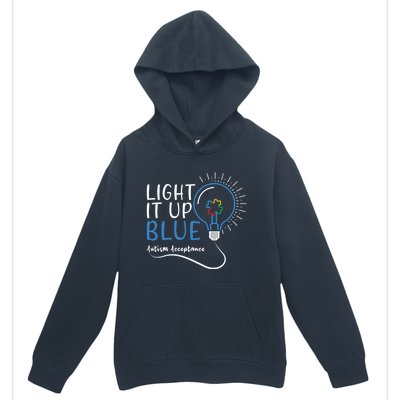 Acceptance April Light Bulb Blue For Autism Awareness Cute Gift Urban Pullover Hoodie