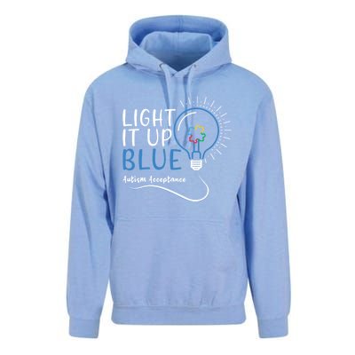 Acceptance April Light Bulb Blue For Autism Awareness Cute Gift Unisex Surf Hoodie