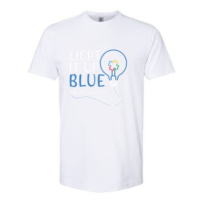 Acceptance April Light Bulb Blue For Autism Awareness Cute Gift Softstyle CVC T-Shirt