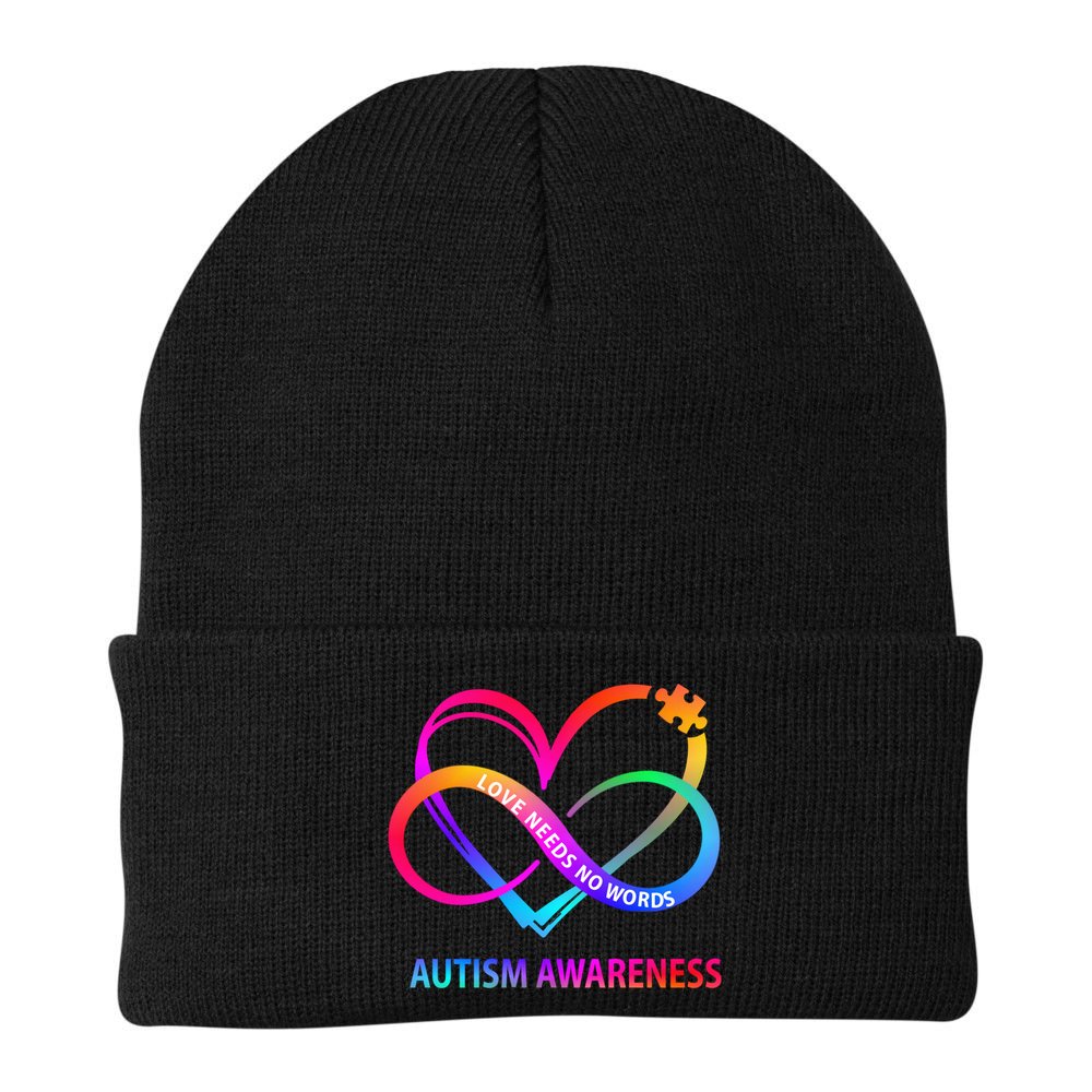 Autism Awareness Love Needs No Words Awareness Month Gift Beanie