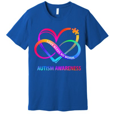 Autism Awareness Love Needs No Words Awareness Month Gift Premium T-Shirt