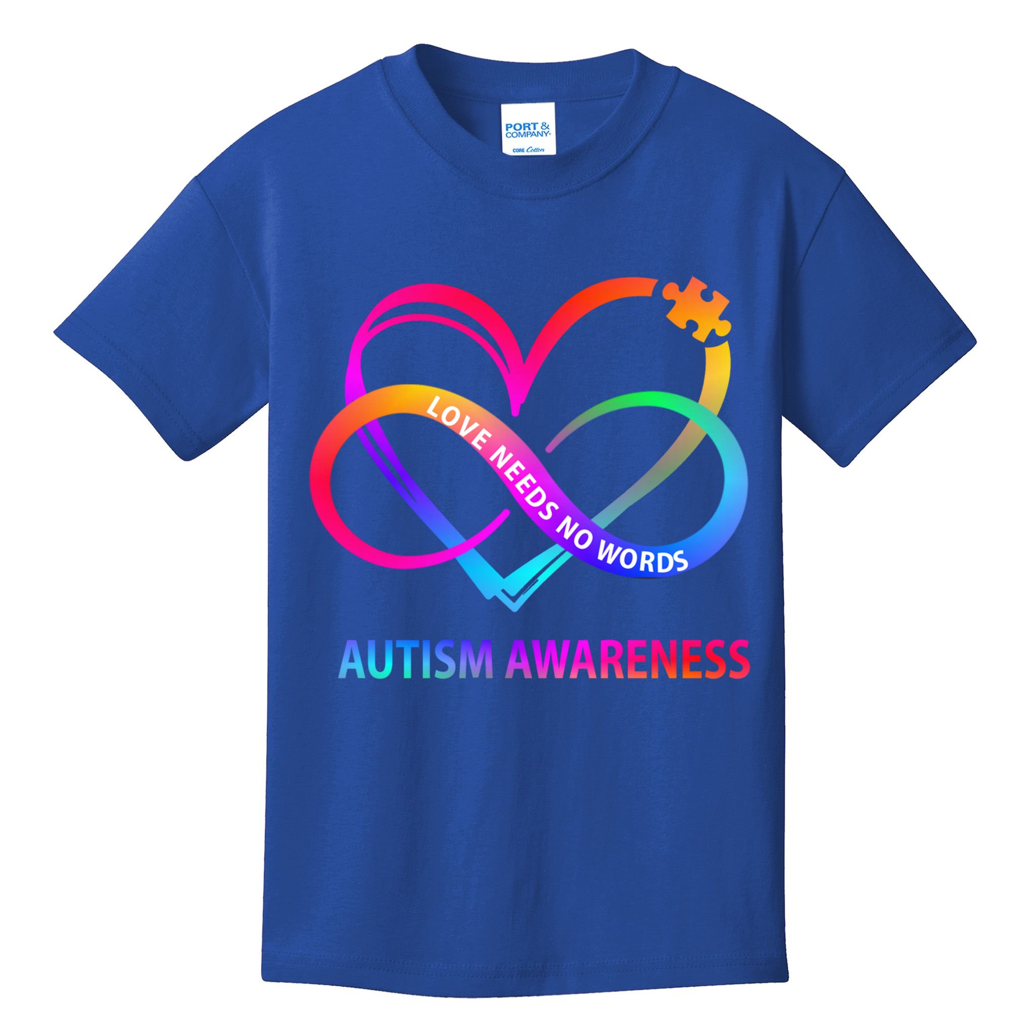 Autism Awareness Love Needs No Words Awareness Month Gift Kids T-Shirt