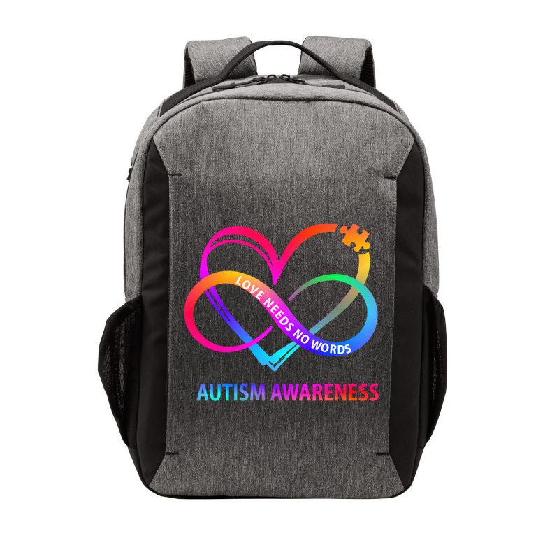 Autism Awareness Love Needs No Words Awareness Month Gift Vector Backpack