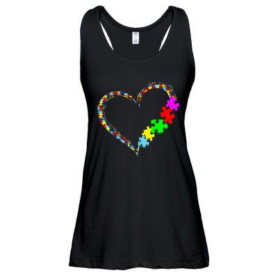 Autism Awareness Love Heart Puzzle Piece Gift Ladies Essential Flowy Tank