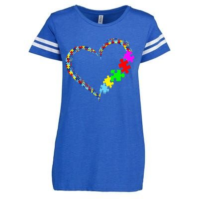 Autism Awareness Love Heart Puzzle Piece Gift Enza Ladies Jersey Football T-Shirt