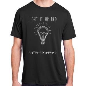 Autism Acceptance Light It Up Red redinstead Adult ChromaSoft Performance T-Shirt