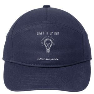 Autism Acceptance Light It Up Red redinstead 7-Panel Snapback Hat