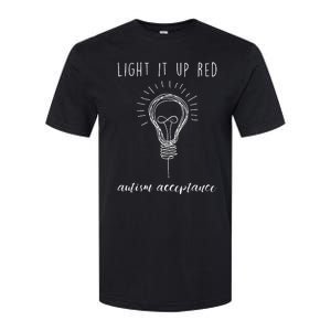 Autism Acceptance Light It Up Red redinstead Softstyle CVC T-Shirt