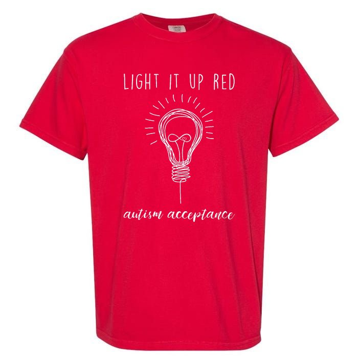 Autism Acceptance Light It Up Red redinstead Garment-Dyed Heavyweight T-Shirt