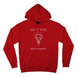 Autism Acceptance Light It Up Red redinstead Hoodie