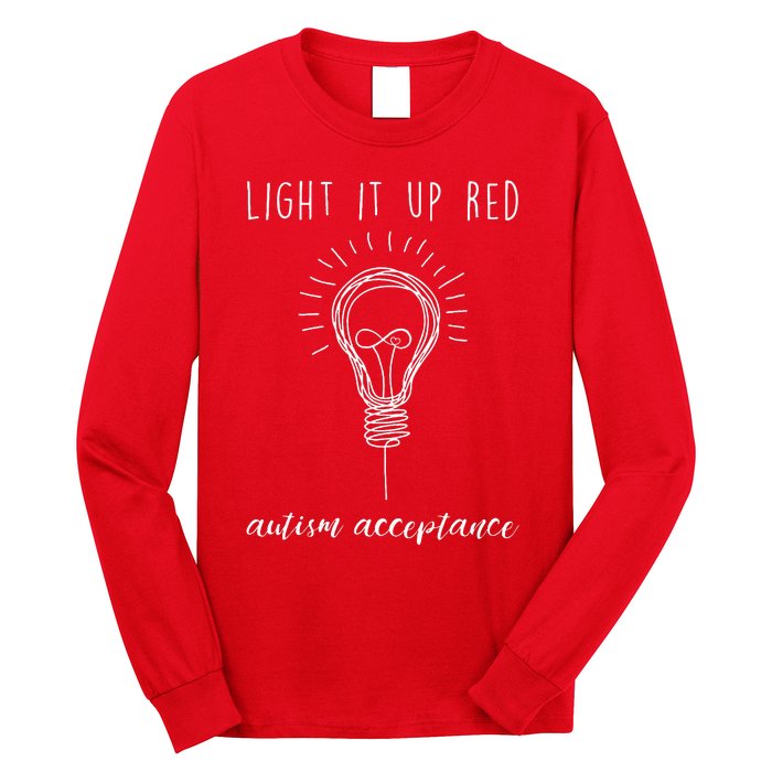 Autism Acceptance Light It Up Red redinstead Long Sleeve Shirt