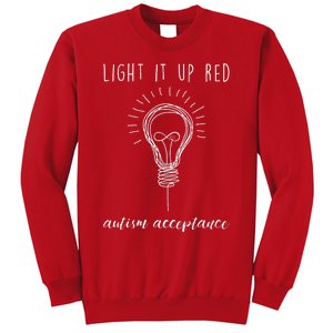 Autism Acceptance Light It Up Red redinstead Sweatshirt