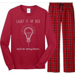 Autism Acceptance Light It Up Red redinstead Long Sleeve Pajama Set