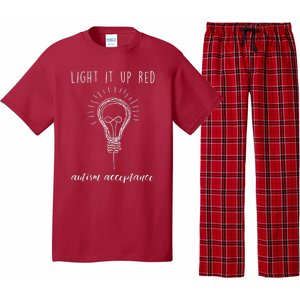 Autism Acceptance Light It Up Red redinstead Pajama Set