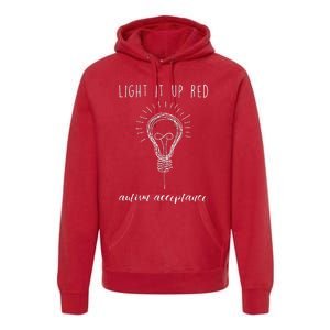 Autism Acceptance Light It Up Red redinstead Premium Hoodie