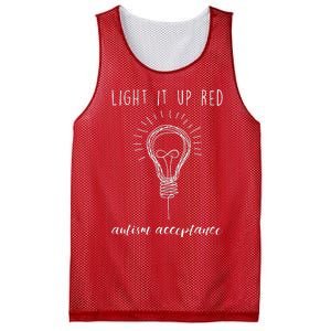 Autism Acceptance Light It Up Red redinstead Mesh Reversible Basketball Jersey Tank