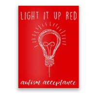 Autism Acceptance Light It Up Red redinstead Poster