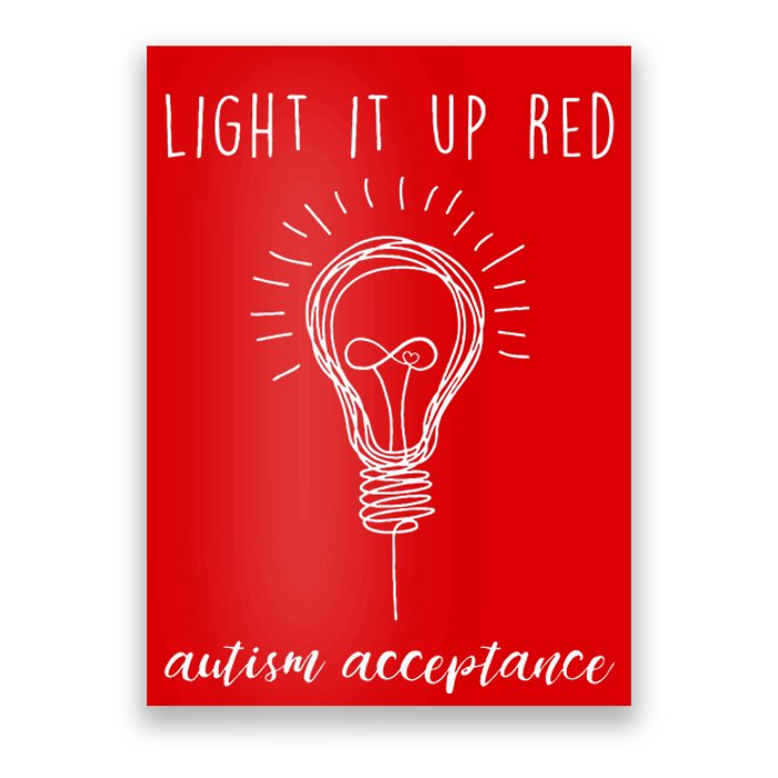 Autism Acceptance Light It Up Red redinstead Poster