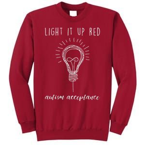 Autism Acceptance Light It Up Red redinstead Tall Sweatshirt