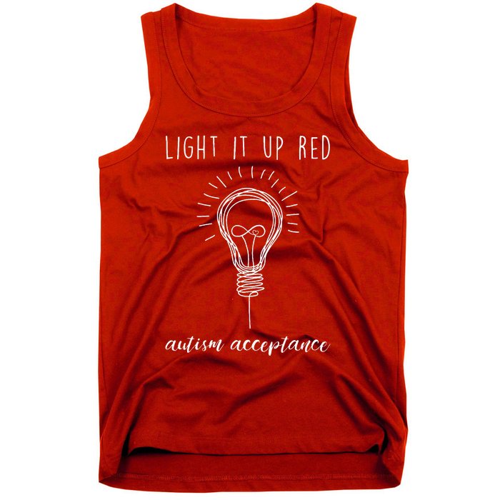 Autism Acceptance Light It Up Red redinstead Tank Top