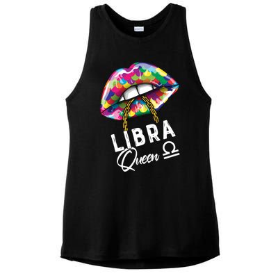 Autism Awareness Lips Libra Queen September October Birthday Cute Gift Ladies PosiCharge Tri-Blend Wicking Tank