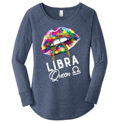 Autism Awareness Lips Libra Queen September October Birthday Cute Gift Women's Perfect Tri Tunic Long Sleeve Shirt