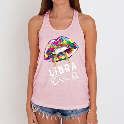 Autism Awareness Lips Libra Queen September October Birthday Cute Gift Women's Knotted Racerback Tank