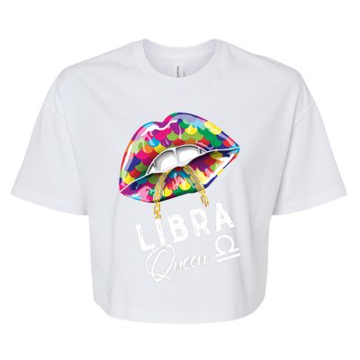 Autism Awareness Lips Libra Queen September October Birthday Cute Gift Bella+Canvas Jersey Crop Tee