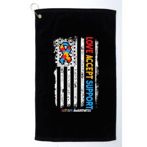 Autism Autistic Love Accept Support Autism Awareness Platinum Collection Golf Towel