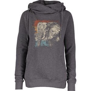 African Animal Lover Gift Elephant Womens Funnel Neck Pullover Hood