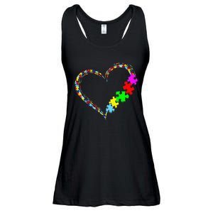 Autism Awareness Love Heart Puzzle Piece Gift Men Women Ladies Essential Flowy Tank