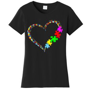 Autism Awareness Love Heart Puzzle Piece Gift Men Women Women's T-Shirt