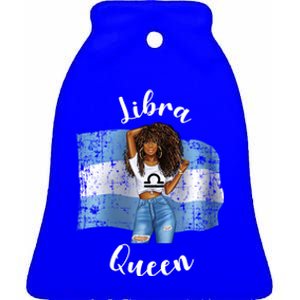 Afro Argentinian Libra Queen Black Zodiac Argentina Gift Ceramic Bell Ornament