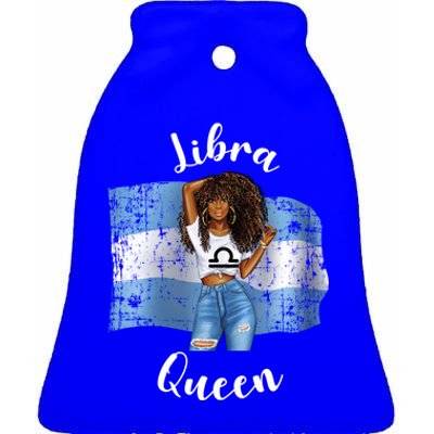 Afro Argentinian Libra Queen Black Zodiac Argentina Gift Ceramic Bell Ornament