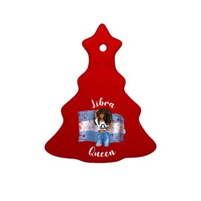 Afro Argentinian Libra Queen Black Zodiac Argentina Gift Ceramic Tree Ornament