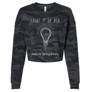 Autism Acceptance Light It Up Red Redinstead Cropped Pullover Crew