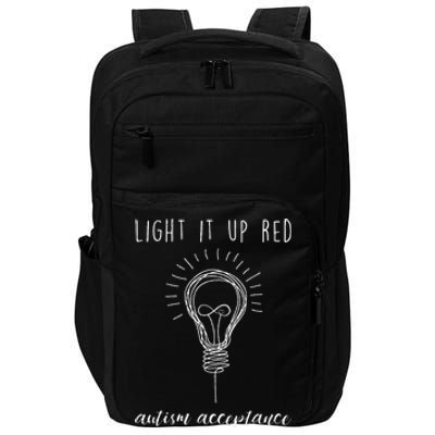 Autism Acceptance Light It Up Red Redinstead Impact Tech Backpack