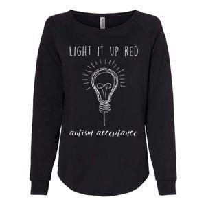 Autism Acceptance Light It Up Red Redinstead Womens California Wash Sweatshirt