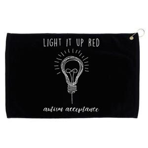 Autism Acceptance Light It Up Red Redinstead Grommeted Golf Towel