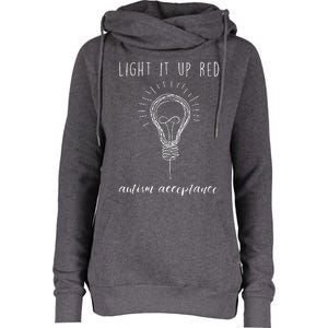 Autism Acceptance Light It Up Red Redinstead Womens Funnel Neck Pullover Hood