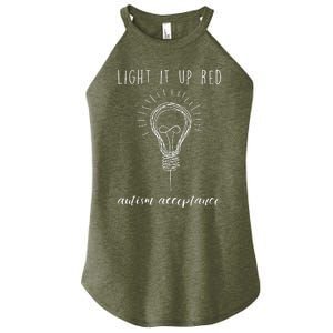 Autism Acceptance Light It Up Red Redinstead Women's Perfect Tri Rocker Tank