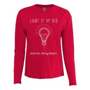 Autism Acceptance Light It Up Red Redinstead Womens Cotton Relaxed Long Sleeve T-Shirt