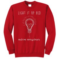 Autism Acceptance Light It Up Red Redinstead Sweatshirt