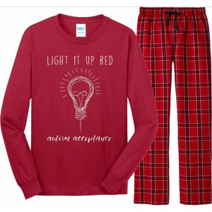 Autism Acceptance Light It Up Red Redinstead Long Sleeve Pajama Set